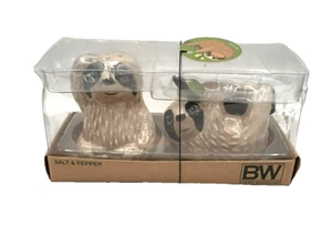 Boston Warehouse Sloth Salt & Pepper Shakers Set NIB - Picture 1 of 11