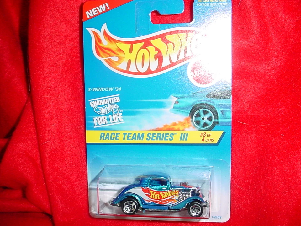 风火轮 #535 3-WINDOW '34 5 SPOKE RIMS RACE TEAM 系列 III 美国免运费 — 第 1/1 张图片