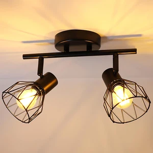 Faretto Led Interno Da Soffitto Nero, Lampada Vintage Industriale E14, Luci Da S - Foto 1 di 12