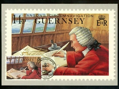 Postal History Guernsey FDC #436-440 SET OF 5 Maximum Card ships sailing 1990 - Image 1 of 4