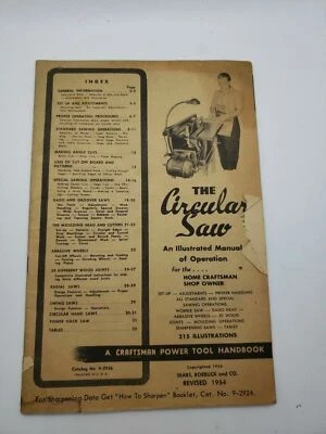 Vintage 1954 Sears Craftsman Circular Saw Illustrated Operation Manual 215 pics - Image 1 of 4