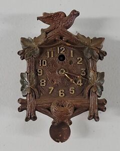 Vintage August C Keebler Co Philadelphia Small Cuckoo Clock Eagle Brown UNTESTED