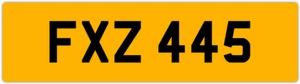 FXZ 445 F 3X3 DATELESS PRIVATE NUMBER PLATE FIN FIONA FRED FAS FAZ FRAN FERN FAY - Picture 1 of 1