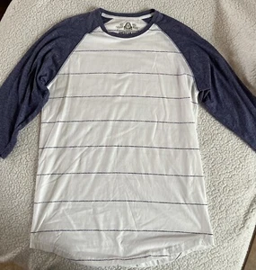 American Rag Mens Gray White Crew-Neck Long-Sleeve Henley T-Shirt Size M - Picture 1 of 3