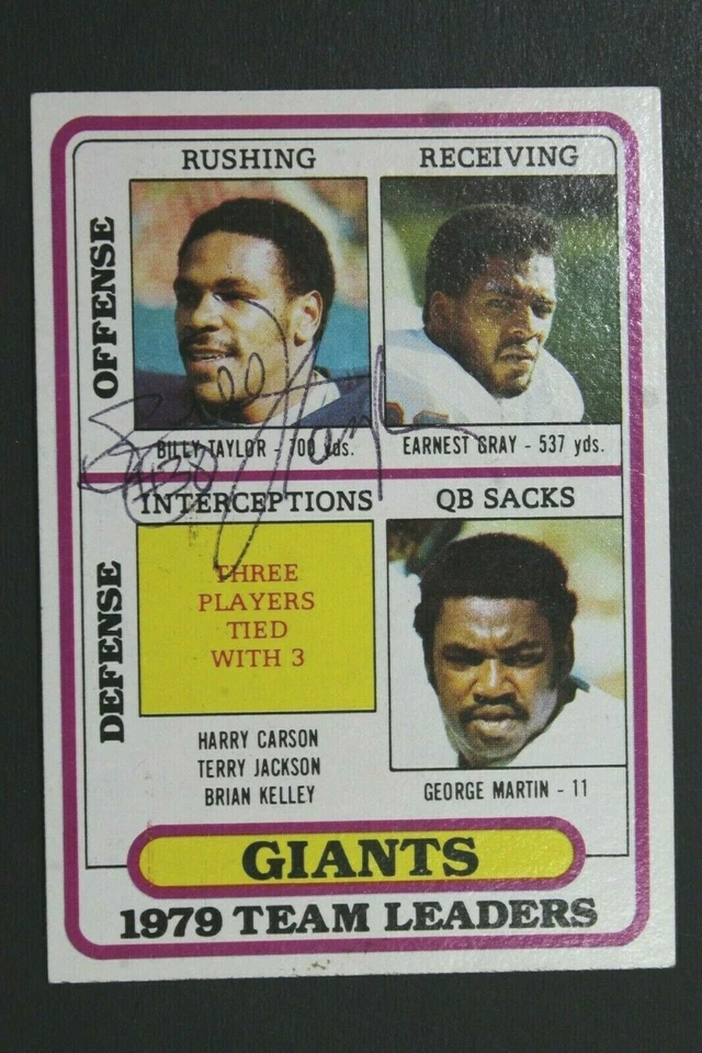 Billy Taylor New York Giants Autographed 1980 Topps #94 Signed Football Card - Image 1 of 2