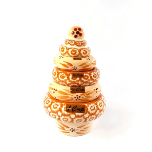 Temp-tations Brown Stackable Tree Measuring Cups by Tara Old World -Set of 4 - Picture 1 of 7