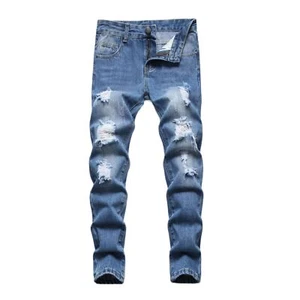 Boy's Stretch Comfy Ripped Jeans Skinny Stylish Distressed Washed Denim Jeans... - Picture 1 of 7