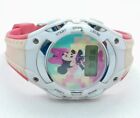 Disney Minnie Watch by Mzb Pink Accent Band White Plastic Case Silver Bezel