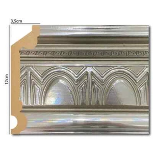 COVING CORNICE POLYURETHANE CLASSICAL VICTORIAN STYLE SILVER S120-G 12cm - Picture 1 of 11