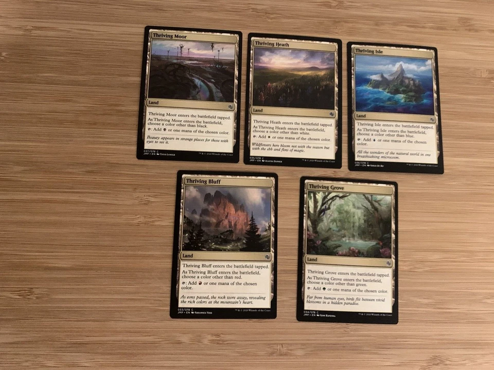 Set 5 Thriving Dual Lands Jumpstart Magic MTG Grove Moor Heath Isle Bluff *NM! - Image 1 of 1