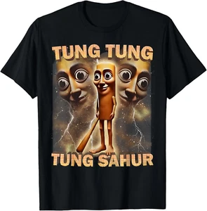 Tung Tung Tung Sahur Funny Meme Brainrot Humor Gen Z Unisex T-Shirt S-4XL - Picture 1 of 4