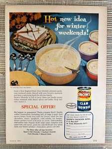 Snow's Can New England Style Clam Chowder Therm-O-Master 1967 Vintage Print Ad - Picture 1 of 1