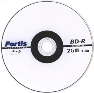 FORTIS BLU-RAY DVD Blank discs 4x Recordable BD R 25GB 5 Discs sleeved