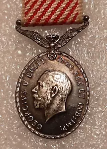 1918 George V MINIATURE Air Force Pilot AFM Medal Silver UK GB DELANDE WWI - Picture 1 of 4
