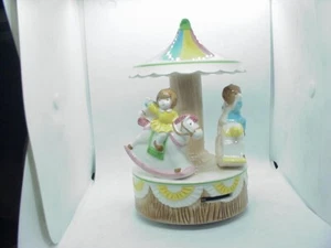 1986 Ebeling Reuss Carrousel Musical Figurine Plays Toy Land Christmas Carousel - Picture 1 of 7