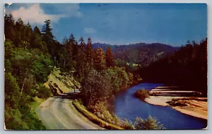 Cartolina fiume e autostrada, timbro postale 1953 Modesto, California F15 - Foto 1 di 2