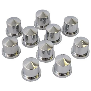 UP 10090P  -  15/16 X 1.5 Inch Chrome Pointed Top Hat Nut Covers - (Pack Of 10) - Picture 1 of 4