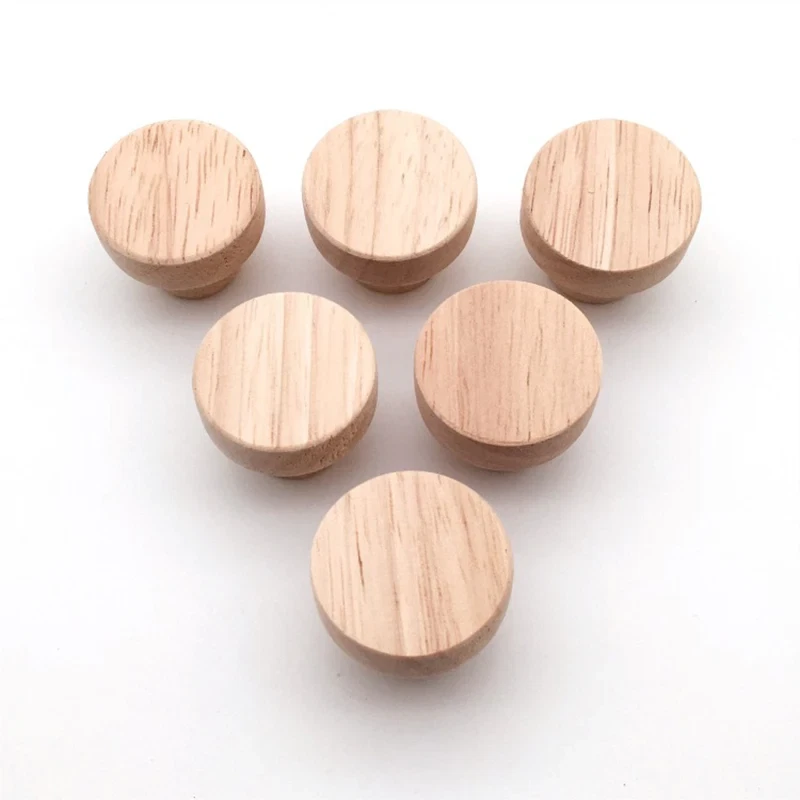 30–50mm Oak Wood Cabinet Drawer Knobs Round Handle Furniture Hardware UK - Image 1 of 4