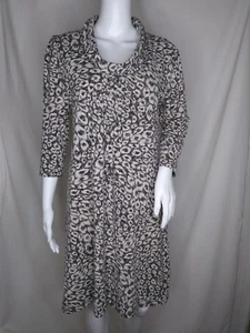 Christopher & Banks Suéter Vestido 10 Capucha Cambio Animal Estampado Manga Larga Usado en Excelente Condición - Imagen 1 de 8