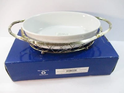 Cesta de alambre plateada International Silver Company con revestimiento de gres de 1 qt Foto 1 de 4