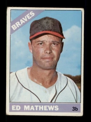 1966 TOPPS #200 EDDIE MATHEWS ATLANTA BRAVES HOF - Image 1 of 2