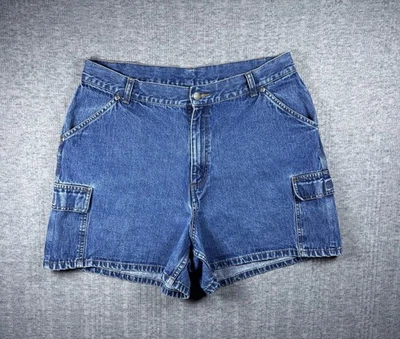 Pantalones Cortos Carga Denim Lee Riders De Colección Azul Lavado Medio Para Mujer Talla 16 34” Y2K Foto 1 de 4