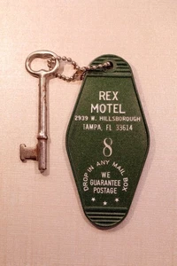 Vintage hotel/motel room key fob - Rex Motel, Tampa, Florida - Picture 1 of 3