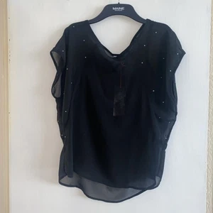 New With Tags Limited Black Chiffon Top Size 16 With Sleeve Detail - Picture 1 of 8