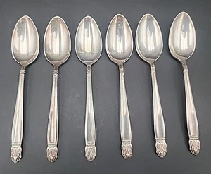 6-VTG Danish Princess by Holmes & Edwards 1938 Silverplate 5 O'clock Teaspoons - Picture 1 of 6