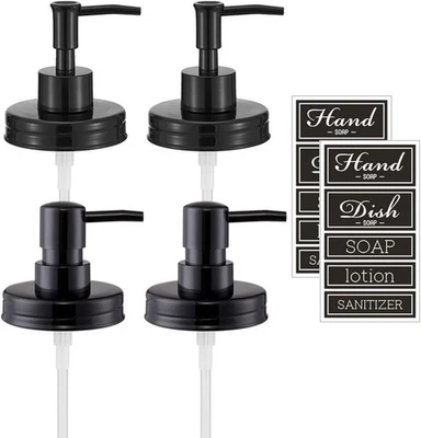 Regular Mouth Plastic Mason Jar Soap Dispenser Pumps and Lids- Rust-Proof Mas... - Image 1 of 4