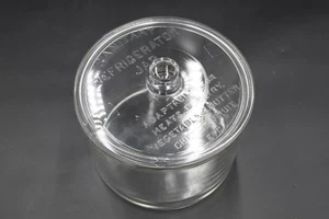 Antiguo frasco de refrigerador sanitario de 7 pulgadas de diámetro con tapa - Imagen 1 de 5