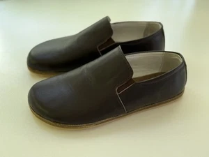 Pelanir Handcrafted US 5.5-6 EU 36 Ionia Leather Barefoot Women Loafers Brown - Picture 1 of 16