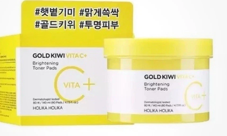 Holika Holika Gold Kiwi Vita C+ Almohadillas de tóner iluminadoras 80 almohadillas CUIDADO DE LA PIEL COREANO  Foto 1 de 1