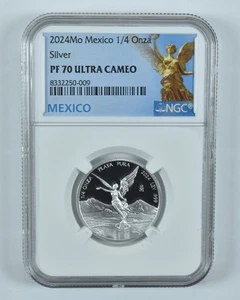 2024 Mo Mexico 1/4 Onza Silver Libertad PF70 UCAM NGC Mexico Label *0482 - Picture 1 of 5