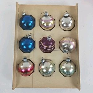 Vtg 2 1/4" Franke America's Finest Glass Tree Christmas Ornaments - Box  9 Read - Picture 1 of 21