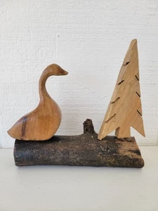 Vintage handgeschnitzter Holz Gänsebaum Volkskunst primitive Americana Skulptur - Bild 1 von 9