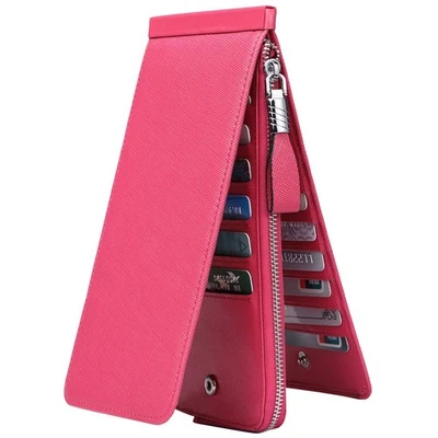 Women's Genuine Leather Multi Credit Card Holder Wallet RFID Blocking Long Bi... - Image 1 of 4