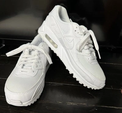 Nike Air Max 90 Zapatos Mujer DH8010-100 Tenis Triple Blanco Talla 6W / 4.5M Foto 1 de 4