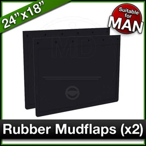 MAN 24" x 18" (610 x 460mm) Truck Lorry RUBBER MUDFLAPS Mud Flap Guard PAIR - Picture 1 of 1