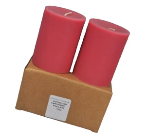 Colonial Candle 3 X 4 Unscented Pillar Rose Mauve Box Of 2 - Picture 1 of 9