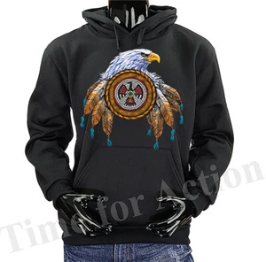 ADLER MANDALA WILDERNESS FEDERTIERE Grafik Pullover Hoodie - Bild 1 von 8