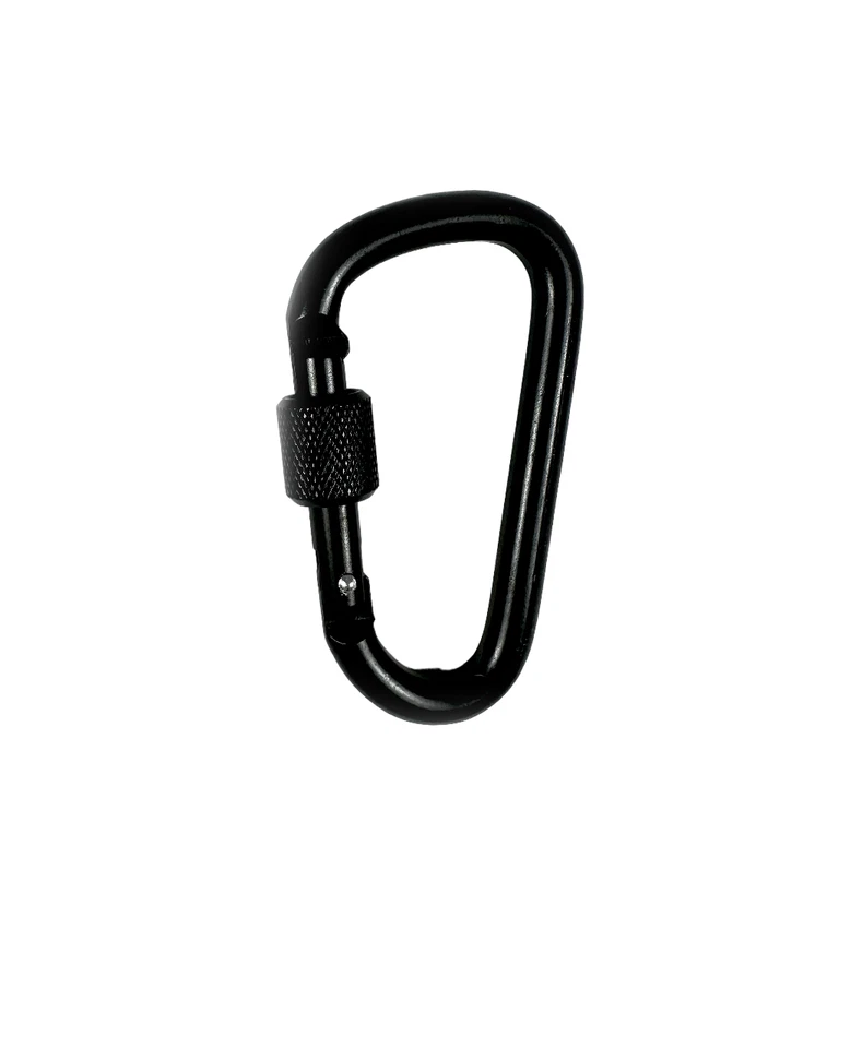 Chaveiro acessório ferramenta link de segurança resistente preto grande mosquetão de alumínio - Imagem 1 de 1