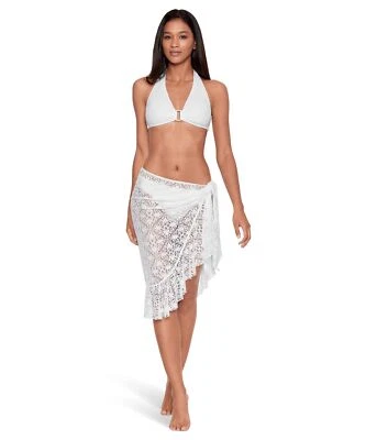 Ralph Lauren Womens Crochet Ruffle Pareo Cover-Up White Size L/XL   13111 — 第 1/4 张图片