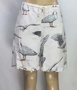 Vintage Michigan Rag Co Damen Shorts Möwen Print weiß Gr. S - Bild 1 von 7