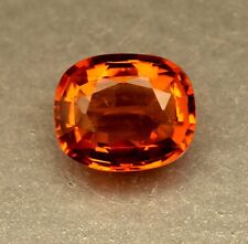 3.65   Certified Orange Diffuse Sapphire Cushion Cut Loose Gemstone For Ring