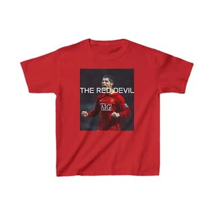Kids Heavy Cotton™ Tee - 'The Red Devil' Soccer Shirt with Inspirational Quote - Picture 1 of 5