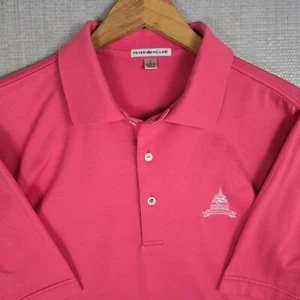 PETER MILLAR x CONGRESSIONAL CC Mens Large Pink Cotton Polo Sport Shirt Golf - Picture 1 of 15