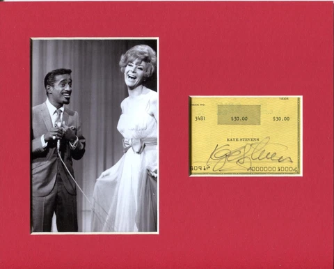 Kaye Stevens Singer Actress Signed Autograph Photo Display With Sammy Davis Jr Cover
