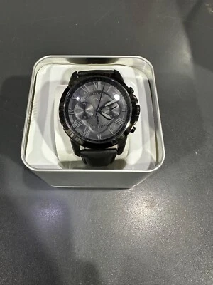 Reloj cronógrafo Fossil Grant para hombre 44 mm triple cuero negro FS5132 Foto 1 de 4