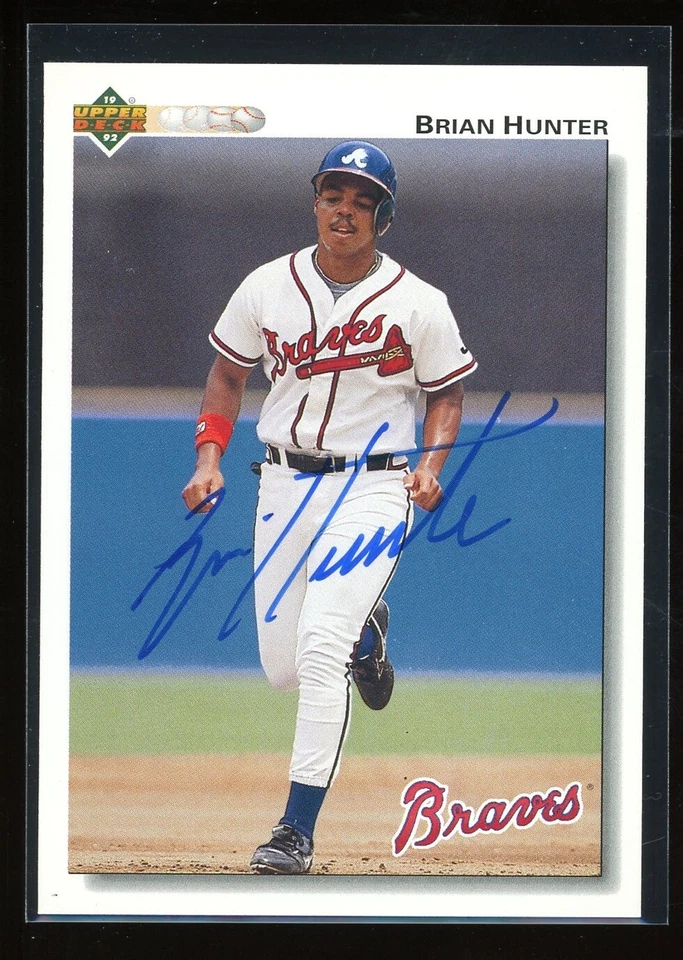 1992 Upper Deck BRIAN HUNTER Signed Card autograph AUTO BRAVES REDS - Image 1 of 1